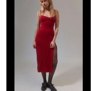 URBAN OUTFITTERS UO | NWT Maroon Arna Midi Slip Scoop Neck Dress